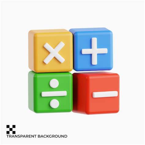 Multicolored mathematical symbols blocks | Premium AI-generated PSD