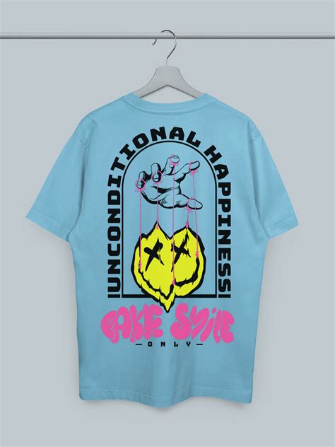 Buy Fake Smile Oversized Printed T-shirt Online | THREADCURRY