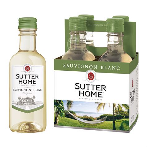 Sutter Home Sauvignon Blanc California White Wine, 4 Pack, 187 ml ...