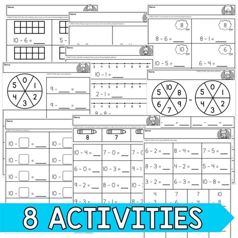 Difference within 10 Worksheet 的图像结果