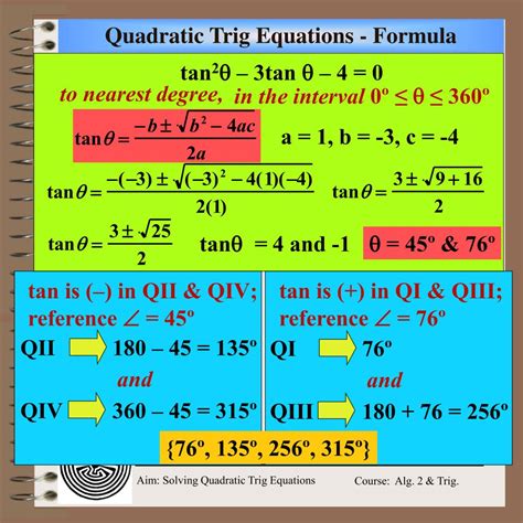Image result for Trigonometry Steps Using the Quadratic Formula Math Site Youtube.com