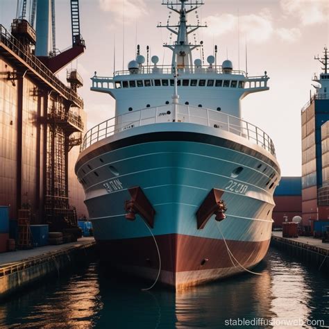 Dry Docking Ship's Front View | Stable Diffusion Online