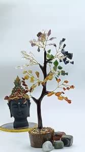 Buy Seven Chakra Stone Crystal Gemstone Tree Bonsai Fortune Money Tree ...