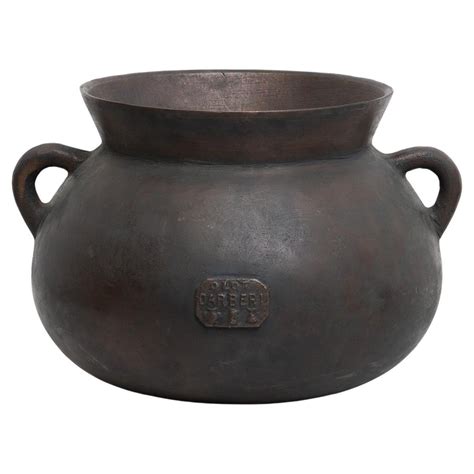 Traditional Spanish Vintage Bronze Pot, Signed and Dated, circa 1980 ...