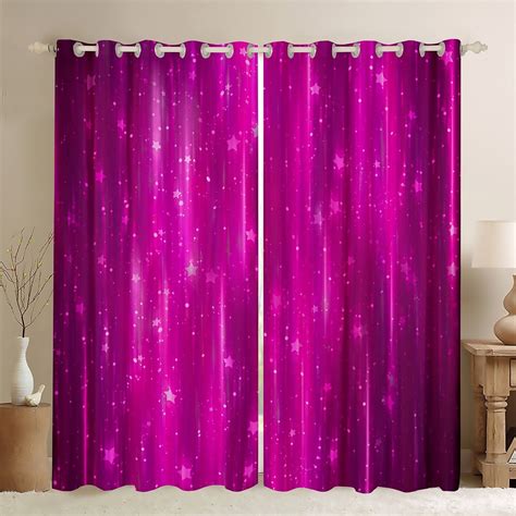 Hot Pink Curtains Abstract Glowing Gradient 30%-50% Blackout Curtains ...