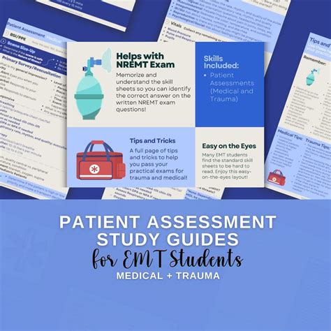EMT Patient Assessment: Easy-to-read Skill Sheets | Medical Assessment ...