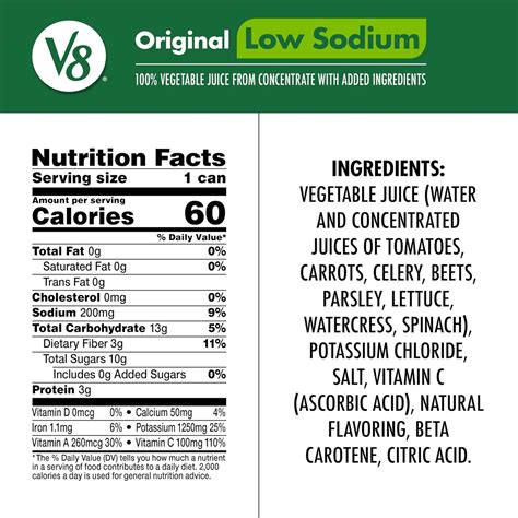 V8 Original Vegetable Juice Low Sodium 11.5oz (340ml) – The American Store