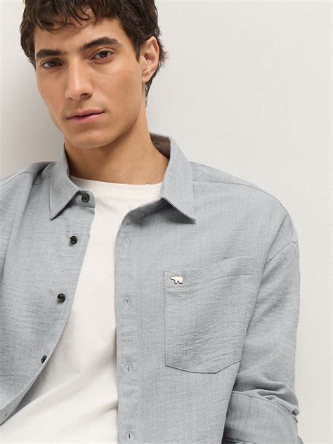 Shop Light Blue Textured Relaxed Fit Casual Shirt Online. – bearhouseindia