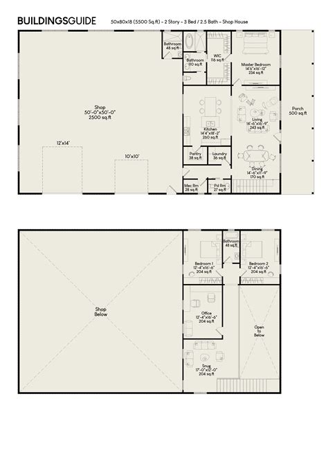Shouse Floor Plans & Shop House Plans | Free Designs