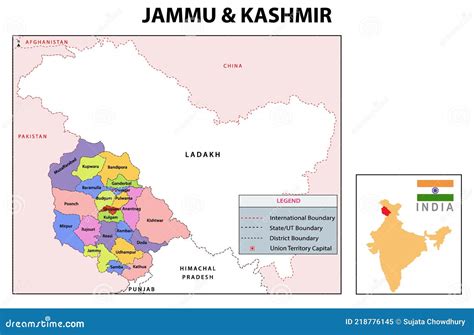 Jammu and Kashmir Map. District Map of Jammu and Kashmir in 2020 ...