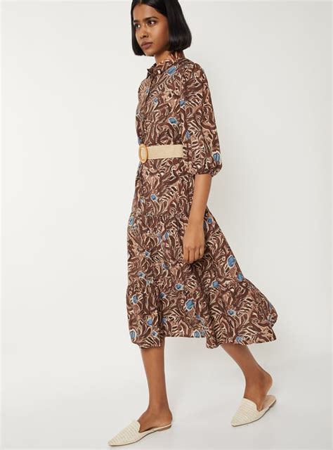 Buy Women Printed Tiered Dress with Belt Online at just Rs. 1399.0 ...