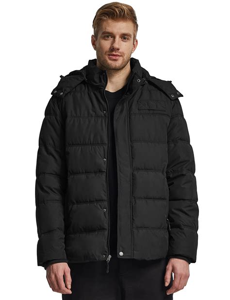 Wantdo Men's Hooded Winter Padded Puffer Coat Windproof Puffer Jacket ...