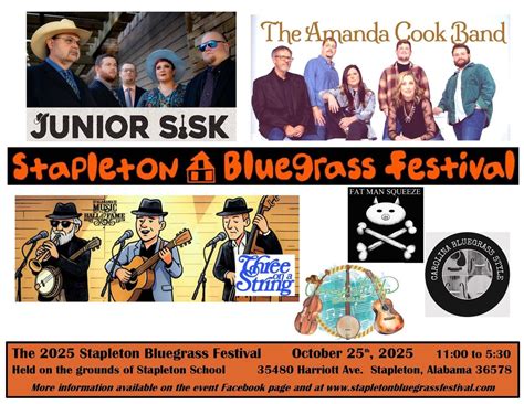 2025 Stapleton Bluegrass Festival, 35480 Harriot Avenue, Stapleton, AL ...