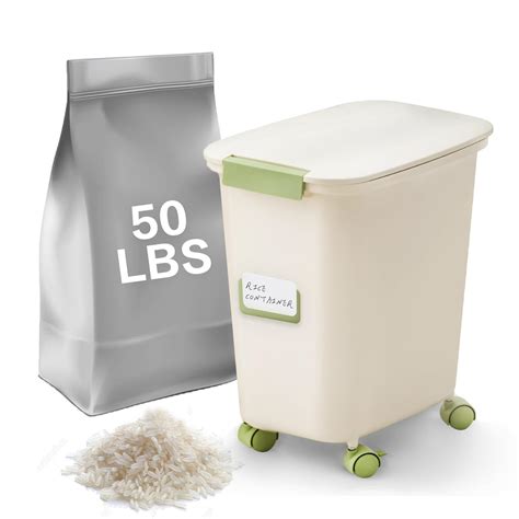 Amazon.com: LivLab 50 Lbs Rice Container -with Measuring Cup Flour ...