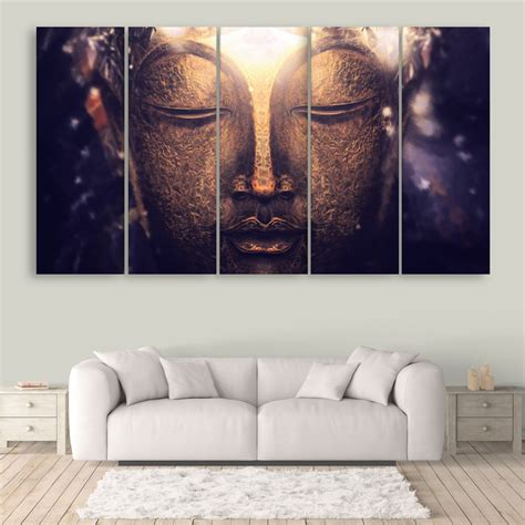 Inephos Vinyl and Sunboard Buddha Wall Painting, Black, Religious, 150 ...