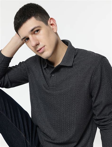 Buy Cotton Rich Self Design Polo T-Shirt at Marks & Spencer