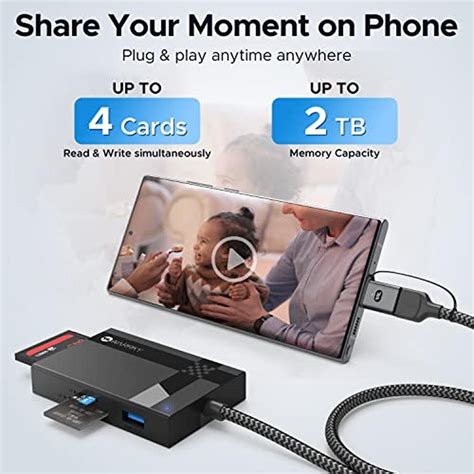 Camera Reader | WARRKY 7-in-1 SD Card Reader | Dual Connector USB 3.0 ...