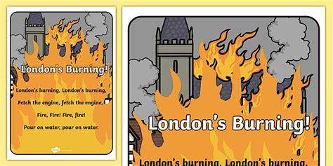 Londons Burning Nursery Rhyme Display Poster (teacher made)