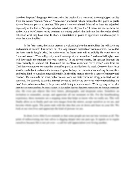 Love After Love Poem