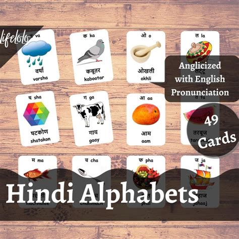 Hindi Alphabets Flash Cards With English Pronunciation - Etsy India