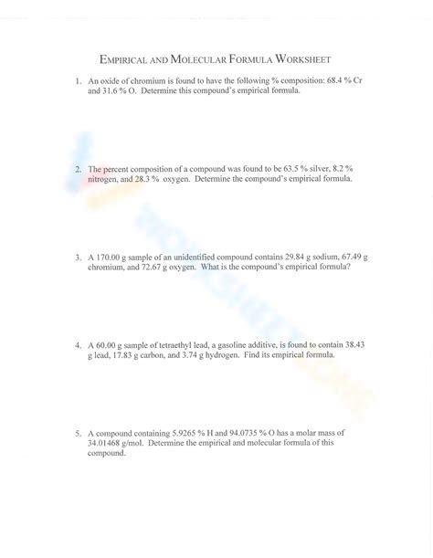 Image result for Empirical Formula Problems
