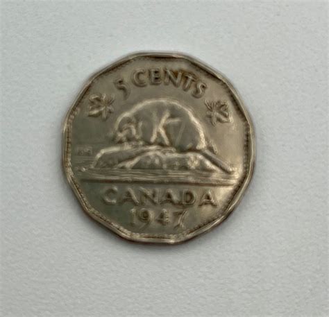 Scarce 1947 DOT variety Canada 5 cent - Sunrise Estate Services Ltd