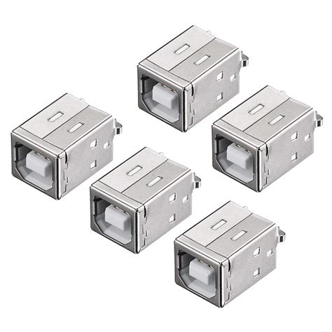uxcell PCB USB Connector B Type Female Jack 180 Degree DIP Vertical ...