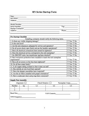Fillable Online RN Series Startup Form Fax Email Print - pdfFiller