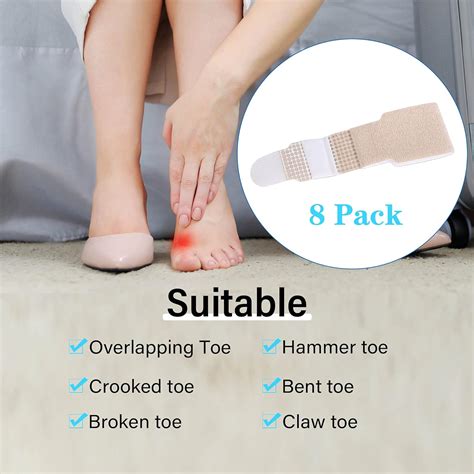 DYKOOK Broken Toe Wraps Toe Traps 8 Pcs/Pack Fabric India | Ubuy