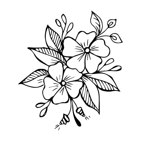 Premium Vector | Hand drawn flower arrangement in black and white