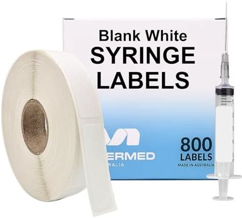 Blank White Medical Syringe Labels - 800 Write-On Medication Labels on ...