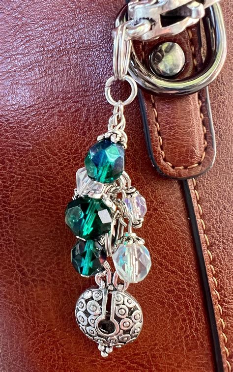Purse Charm - Bag Charm - Beaded Purse Charm - Green Purse Charm ...