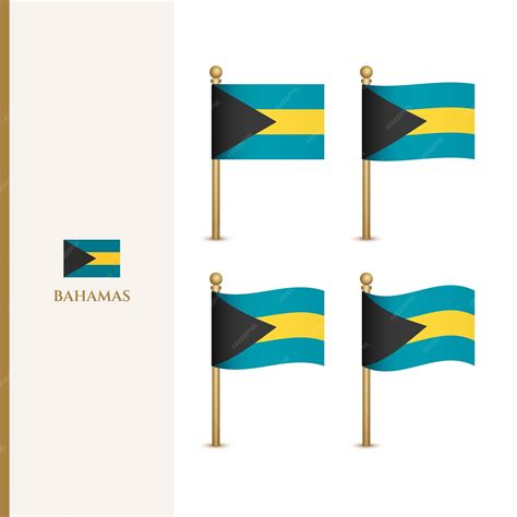 Premium Vector | Waving bahamas flags 3d vector illustration flag of ...