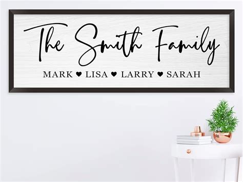 Amazon.com: Last Name Signs for Home Personalized Framed Wooden Family ...