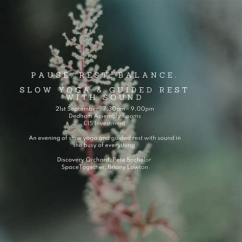Slow Yoga and Guided Rest, Assembly Rooms, Dedham, 21 September 2023 ...