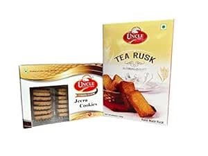 Mr UNCLE TEA RUSK (600 gm) + JEERA BISCUITS (350 gm) Pack of 2 : Amazon ...