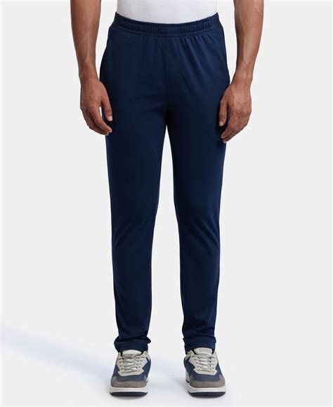 Buy Super Combed Cotton Rich Slim Fit Trackpants with Side and Zipper ...