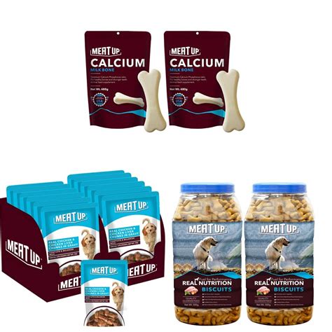 Meat Up All Life Stages Calcium Milk Bone Pouch 25pcs & Mutton Flavour ...