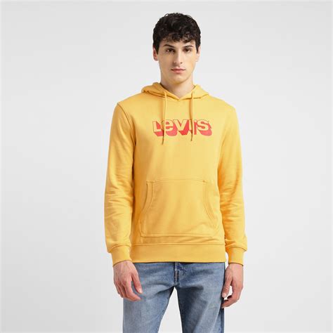 Men's Brand Logo Yellow Hooded Sweatshirt – Levis India Store