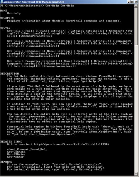 Image result for PowerShell Help Command
