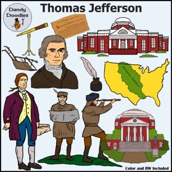 Thomas Jefferson Clip Art by Dandy Doodles | TPT