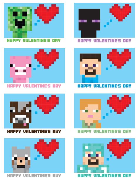 Printable minecraft valentine cards pdf for free at – Artofit