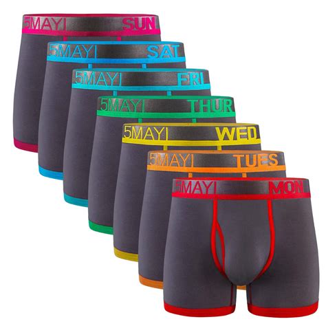 5Mayi Men's Underwear Boxer Briefs Cotton Black Mens Boxer Briefs ...