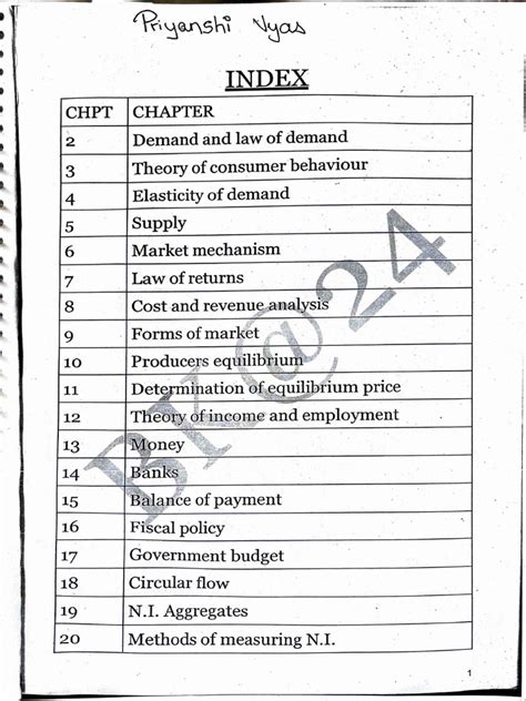 Image result for Class 12th Economics One Page Notes