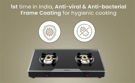Bajaj 2Brgp7 Stainless Steel Glass Top Gas Stove with 2 Brass Burners ...