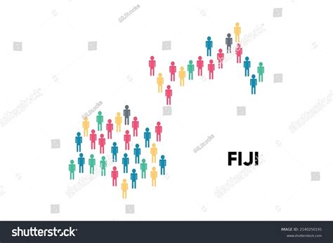 Fiji Map Made By Group People Stock Vector (Royalty Free) 2140250191 | Shutterstock