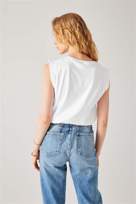 Sleeveless t-shirt - Ecru