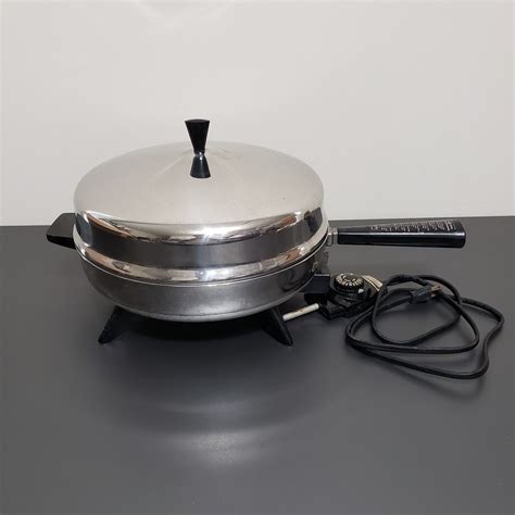 Farberware 12 skillet electric fry pan dome lid stainless model 310a ...