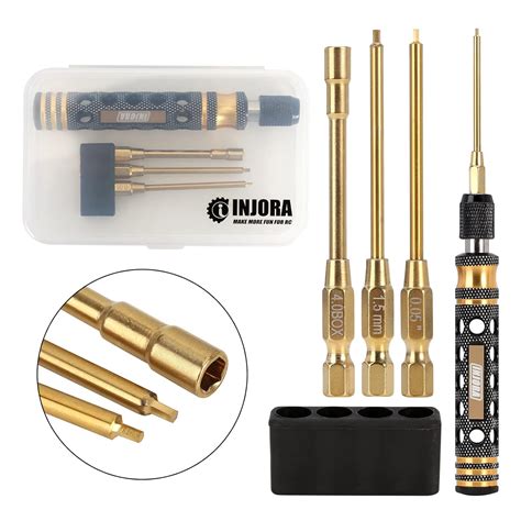 INJORA RC Tool Kit 3 in 1 Screwdriver 0.05inch 1.5mm Hex Nut Drivers ...