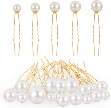 Amazon.com : 40 Packs Pearl Hair Pins Bridal Wedding Pearl Hair ...